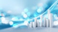 Bar graphs showing business growth, data analysis, and financial progress with background abstract technology Royalty Free Stock Photo