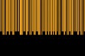The abstract barcode is characterized by its black background and distinctive orange and white stripes Royalty Free Stock Photo