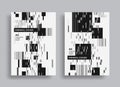 Abstract barcode minimal posters. Geometric glitch