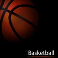Abstract basketball on a black background