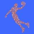 Abstract basketball player in jump Silhouette Royalty Free Stock Photo