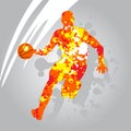 Abstract basketball player silhouette Royalty Free Stock Photo