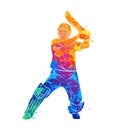 Abstract batsman playing cricket Royalty Free Stock Photo