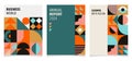 Abstract Bauhaus Book Cover Design Collection. Geometric style cover template for magazine, annual report, booklet