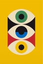 Abstract Bauhaus Poster. Flat Coloful Bauhaus Art Poster