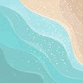 Abstract beach background with coastline and waves pattern
