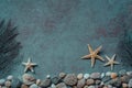 Abstract Beach background with starfish Royalty Free Stock Photo
