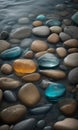 abstract beach colored stones on the beach, abstract beach stones background Royalty Free Stock Photo