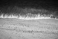 Abstract Beach and Footprints in Black and White Royalty Free Stock Photo