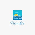 Abstract beach surf paradise logo icon