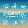 Abstract beach waves design on the theme of summer delights concept organization of beach parties and vector logo design