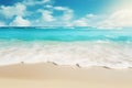 an abstract beach, where sandy shores meet radiant sunlight and soothing turquoise waves an exquisite background concept for a