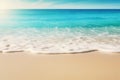 an abstract beach, where sandy shores meet radiant sunlight and soothing turquoise waves an exquisite background concept for a