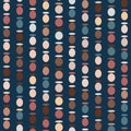 Abstract Bead Circle Texture. Vector Pattern Seamless Background. Vertical Broken Oval Polka Dot Stripes . For Trendy Masculine