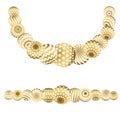 Abstract beads pattern in gold xmas color.