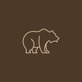 Abstract bear sign in line art style. Vector symbol.