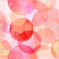 Abstract beautiful artistic tender wonderful transparent bright autumn orange pink red circles different shapes pattern watercolor Royalty Free Stock Photo
