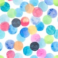 Abstract beautiful artistic tender wonderful transparent bright blue, green, red, pink, yellow, orange, navy circles pattern water Royalty Free Stock Photo