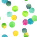 Abstract beautiful artistic tender wonderful transparent bright colorful circles pattern watercolor hand illustration Royalty Free Stock Photo