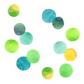 Abstract beautiful artistic tender wonderful transparent bright colorful circles pattern watercolor hand illustration Royalty Free Stock Photo