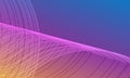 Abstract beautiful background with interlacing lines on blue-purple background. Asymmetric abstraction