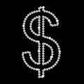 Abstract beautiful black diamond dollar sign