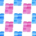 Abstract beautiful bright transparent beautiful textured summer blue and pink spots blots pattern watercolor hand illustration