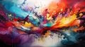 abstract, beautiful canvas artwork, stunning amazing detail, colorful, splash color, generated by AI Royalty Free Stock Photo