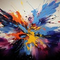 abstract, beautiful canvas artwork, stunning amazing detail, colorful, splash color, generated by AI Royalty Free Stock Photo