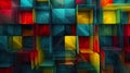 Abstract beautiful colored tiles graphic wallpaper. Cubes and squares seamless. Royalty Free Stock Photo