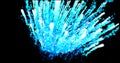 Abstract beautiful explosion of fireworks blue ice salute with a bright glowing smoke magic energy effect on a black background Royalty Free Stock Photo