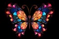 Abstract beautiful fantastic fractal butterfly on a dark background.