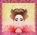 Abstract Beautiful geisha Portrait