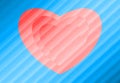 Abstract beautiful pattern. Pink heart on a blue background. Vector. Royalty Free Stock Photo