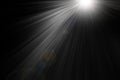 Abstract beautiful rays of light on black background. Royalty Free Stock Photo