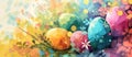 Abstract beautiful spring colours easter eggs background Royalty Free Stock Photo