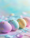 Abstract beautiful spring colours easter eggs background. vertical mobile position Royalty Free Stock Photo