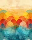 Abstract beautiful spring colours easter eggs background. vertical mobile position Royalty Free Stock Photo