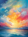 Abstract beautiful sunset sky and clouds in soft pastel color. Royalty Free Stock Photo
