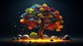 Abstract beautiful tree background small Colour