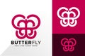 Abstract Beauty Butterfly Line Art Logo Design, Brand Identity Logos Designs Vector Illustration Template Royalty Free Stock Photo