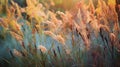 the abstract beauty of a field of wild grasses,