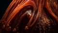 Abstract beauty in nature horse anatomy, copper spiral, wet leaf generated by AI