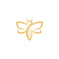 Abstract Bee Logo design vector template. Outline icon, Creative bee logo concept, vector logo illustration. Royalty Free Stock Photo