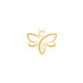 Abstract Bee Logo design vector template. Outline icon, Creative bee logo concept, vector logo illustration. Royalty Free Stock Photo