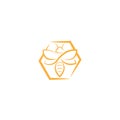 Abstract Bee Logo design vector template. Outline icon, Creative bee logo concept, vector logo illustration. Royalty Free Stock Photo