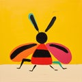 Abstract Bee Painting In Bright Colors - Inspired By Gary Hume And Mary Blair