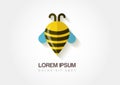 Abstract bee symbol. Stylized waypoint. Vector logo icon template.