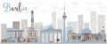 Abstract Berlin skyline with color building.