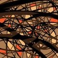 abstract vector background brown line art